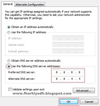 Cara mudah mengganti DNS Server Speedy menjadi DNS Server Google pada Windows7