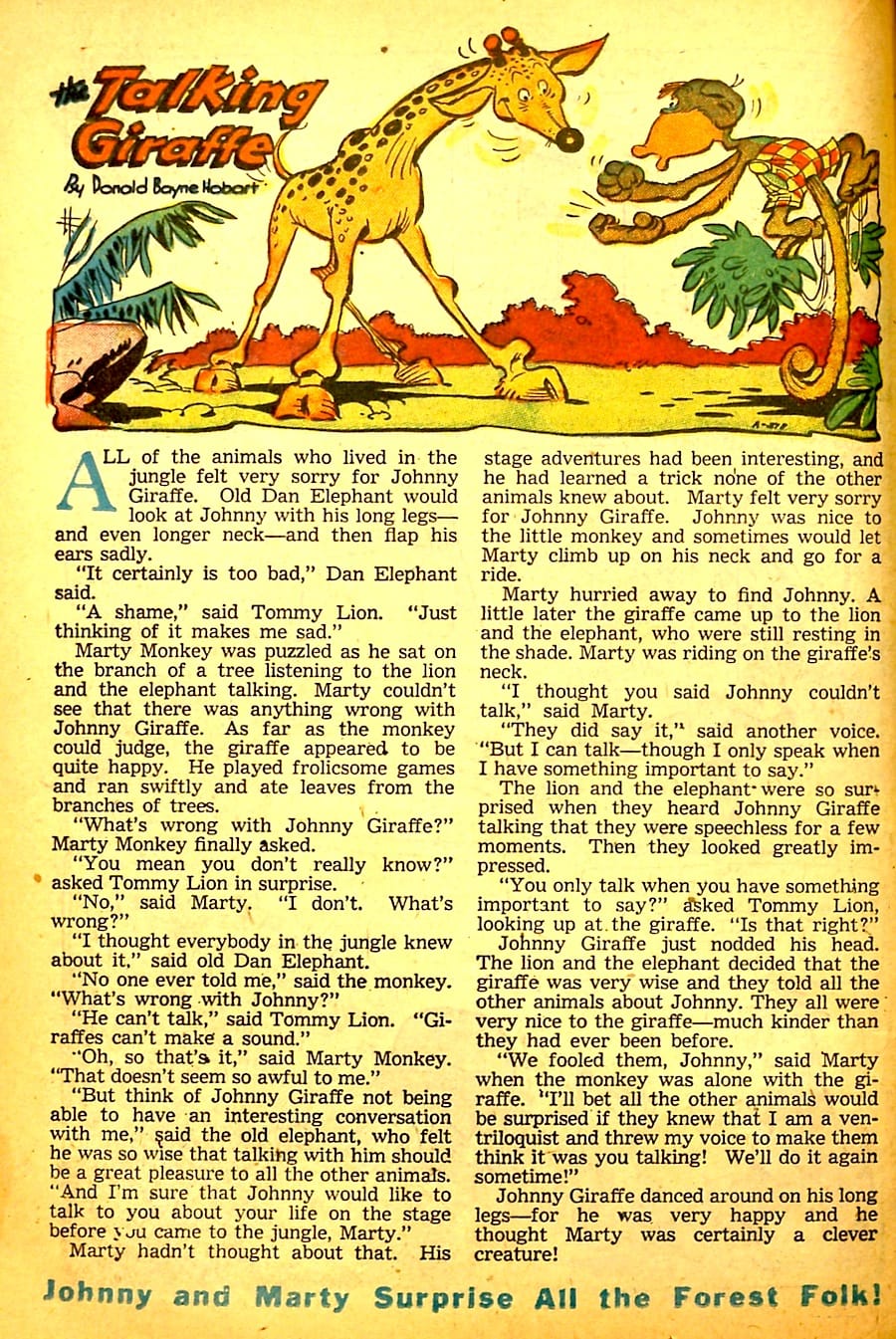 Golden age 1940s funny animal comic book page art by Frank Frazetta - Barnyard Comics #17