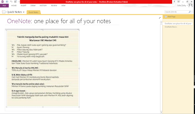 Cara Copy Text Dari Gambar - Menggunakan OneNote 2013