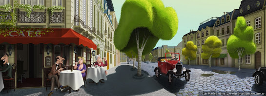 Old coffee shop illustration / ilustración de cafecito antiguo © Luis María Benítez