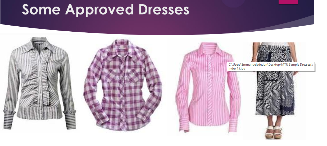 Mountain Top University Dress Code for Male & Female Students