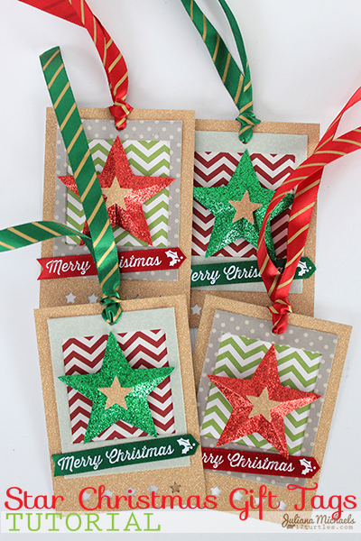 Star Christmas Gift Tags Tutorial by Juliana Michaels