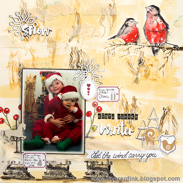 Layers of ink - Best Friends Watercolour Layout by Anna-Karin