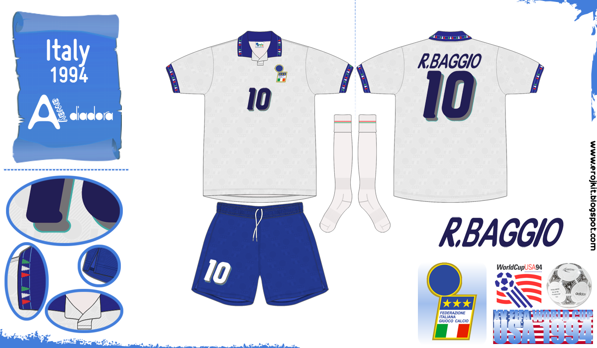 Kit Design, by eroj 1994 Itália (Home e Away)