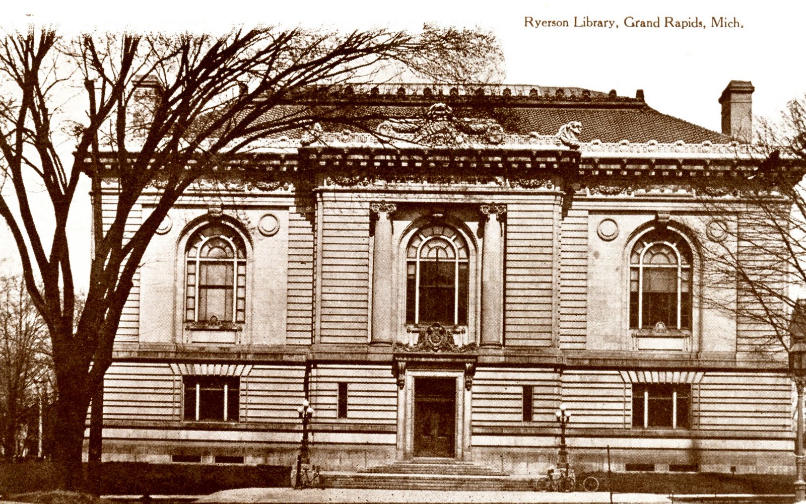 Library Postcards 1909 Ryerson Library, Grand Rapids, Michigan