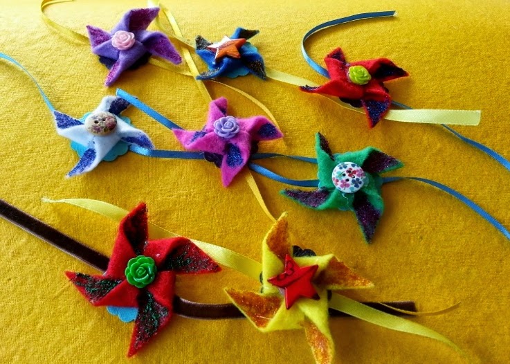 Life's little treasures Handmade Rakhi Felt Rakhi Kids Origami Pinwheel Rakhis