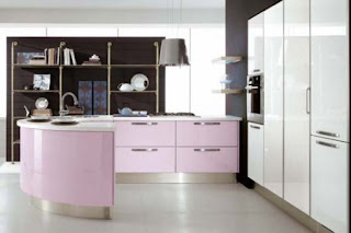 pink kitchen cabinet