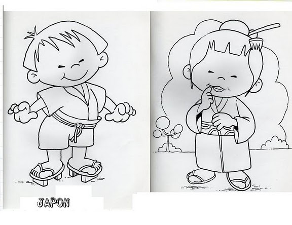 Dibujos De Niños De Distintas Razas Para Colorear - Hábitos de Niños