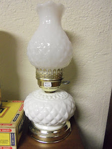 Beautiful Old Milk Glass Lamp