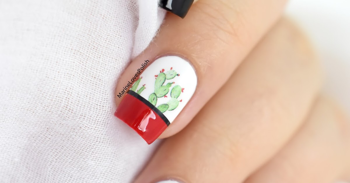 6. Cactus Flower Nail Art for Beginners - wide 5