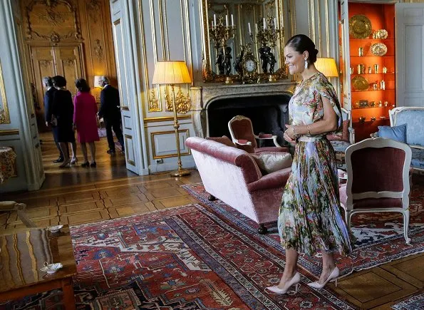 Crown Princess Victoria wore a specially designed dress by Swedish fashion designer Jennifer Blom. Queen Silvia