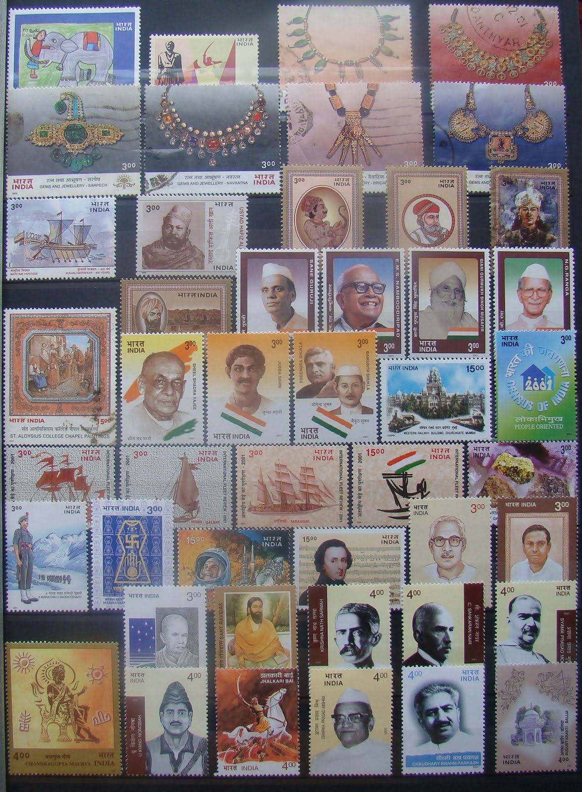 My Postage Stamps Collection India 2001