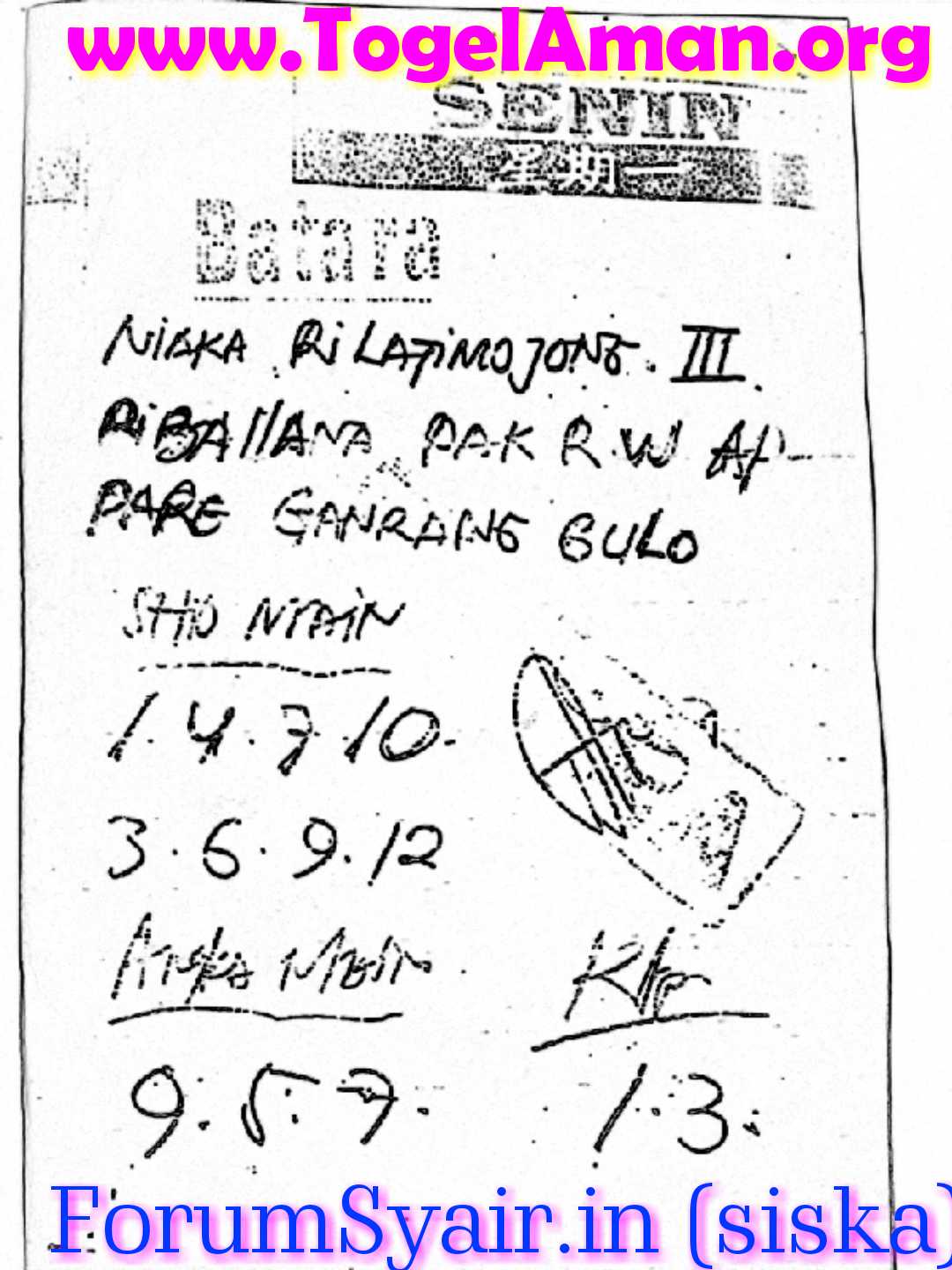 Gambar Syair SGP Senin 28 Januari 2019 Motesia