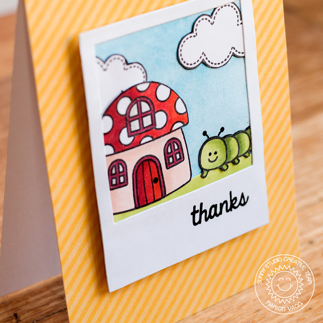 Sunny Studio: Backyard Bugs Thank You Card by Marion Vagg