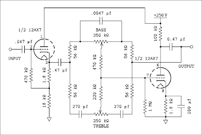Tone Control Tube Amp circuit with 12AU7 | Electronic Circuit Diagrams ...