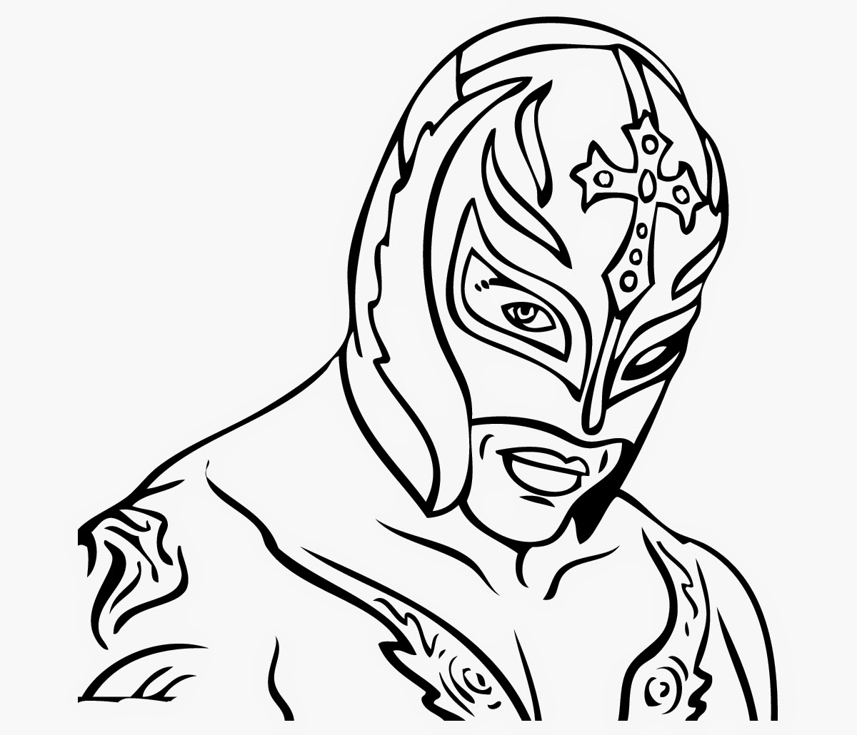 WWE Coloring Pages of Rey Mysterio | Insured by Laura