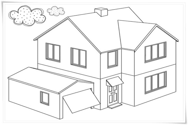 59 Gambar Mewarnai Rumah Untuk Anak Paud Tk Dan Sd Gambar