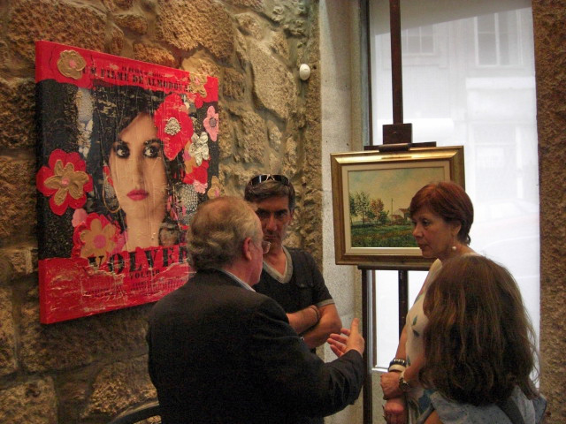 Agostinho Costa with the painters Francisco and Eulália