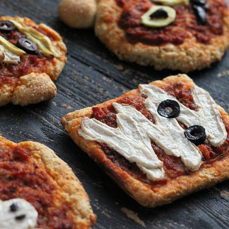 Halloween Pizzas: Ghosts, Pumpkins and Mummies with coconut milk ...