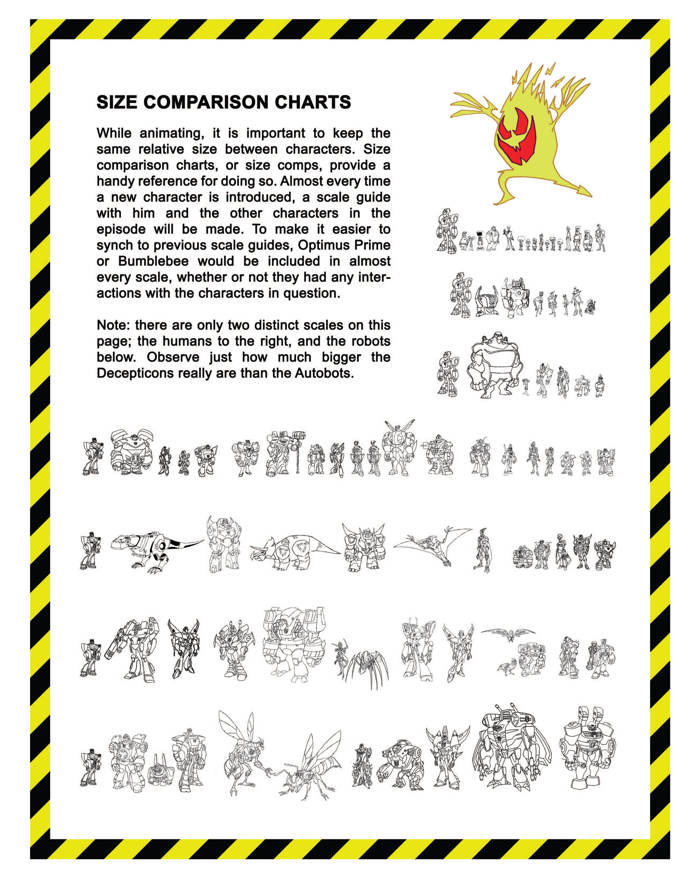 Transformers Animated Size Chart