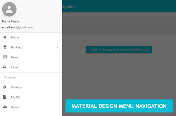 Membuat Material Design Menu Navigation di Blog