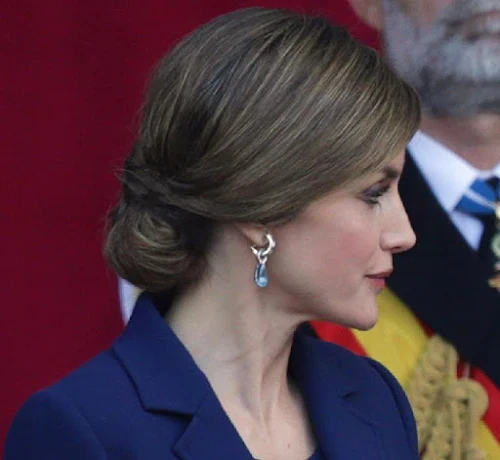 Queen Letizia of Spain, Princess Sofia of Spain and Princess Leonor of Spain attends the Spanish National Day 