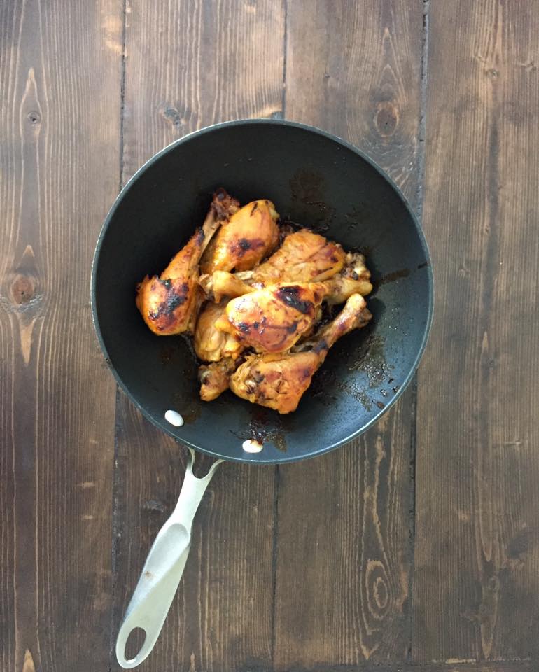 Throw these chicken drumsticks into the crockpot along with buffalo sauce, honey, and ranch, and just a few short hours later you will have some sweet, tangy, and zesty drumsticks!