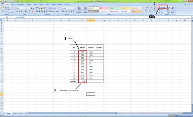 Penjumlahan di Excel