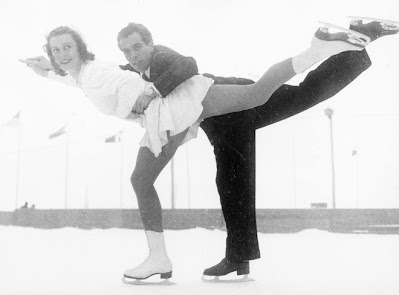Photograph of Olympic Gold Medallists in figure skating Micheline Lannoy and Pierre Baugniet