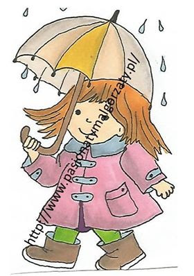 obrazek ręcznie rtsowany dziewczynka z parasolem