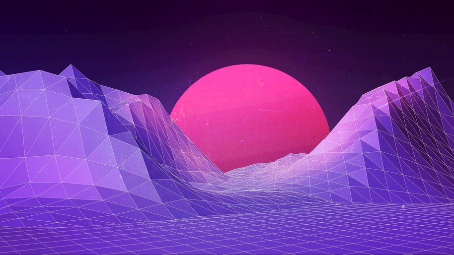 Abstract, Purple, Moon, Digital Art, Landscape, 4K, #40