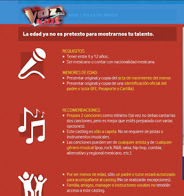 Requisitos Para el Casting de La Voz Kids México 2016