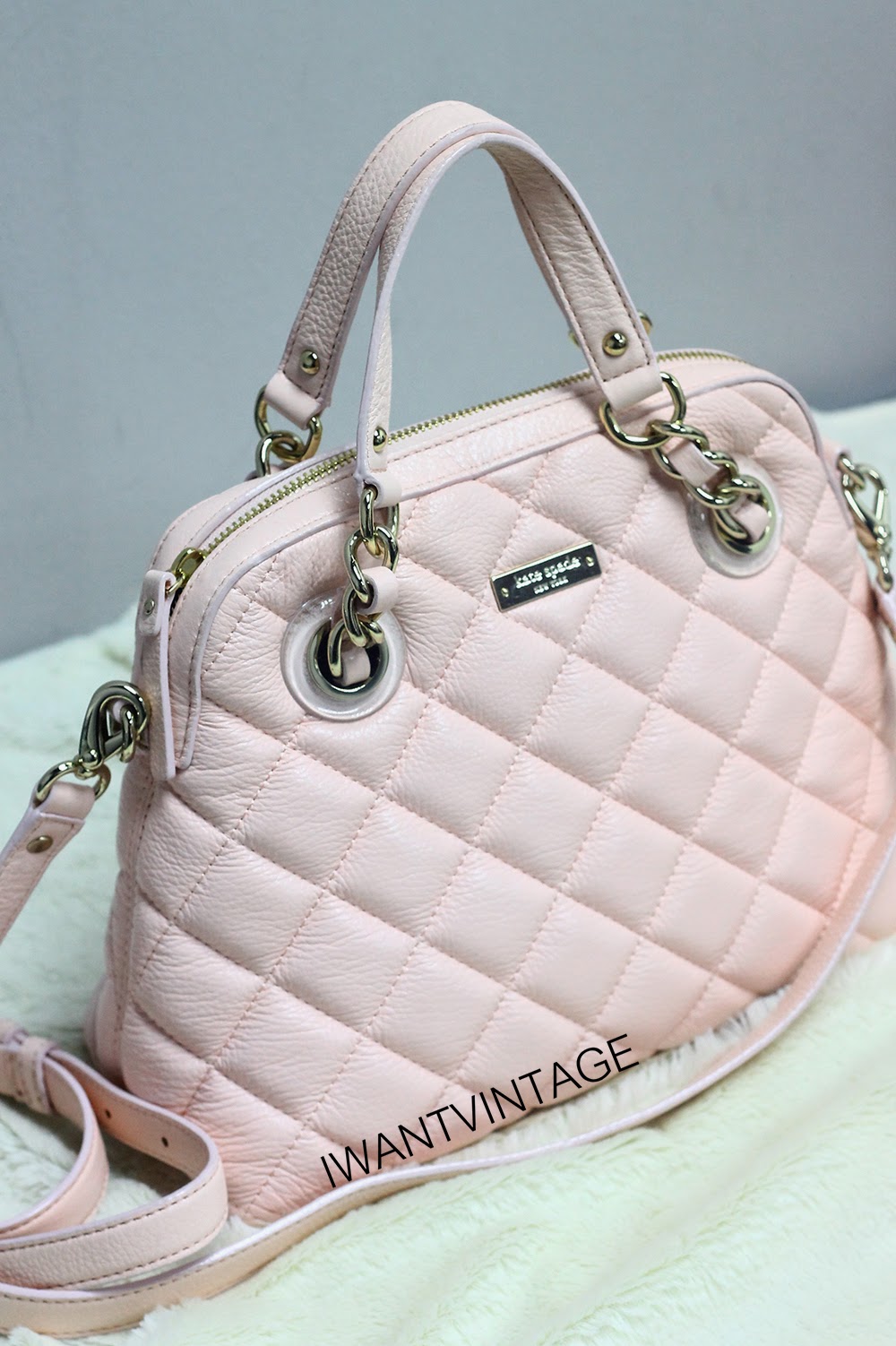 I Want Vintage | Vintage Designer Handbags: Kate Spade Gold Coast Georgina Satchel-Light Pink