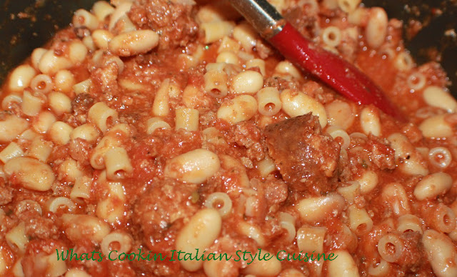 this is ditalini pasta beans and meat
