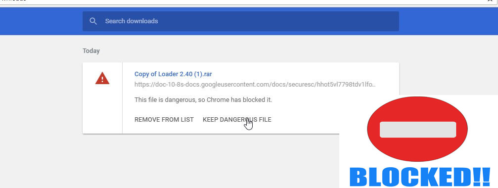 Chrome Dangerous file. Https vc com docs