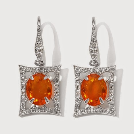 orange gem diamond earrings women