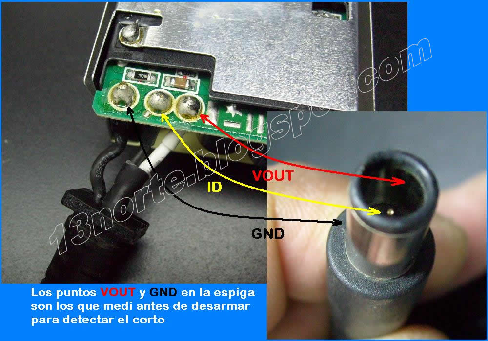Adaptador o Cargador HP con falla típica Laboratorio Electrónico Fallas electrónicas