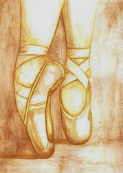 shoes watercolor paintings sepia ballet toned studio