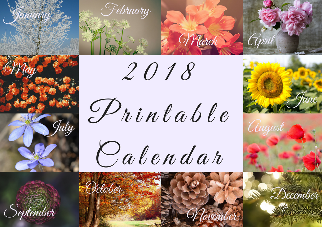 2018 Calendar - free printable |Keeping it Real