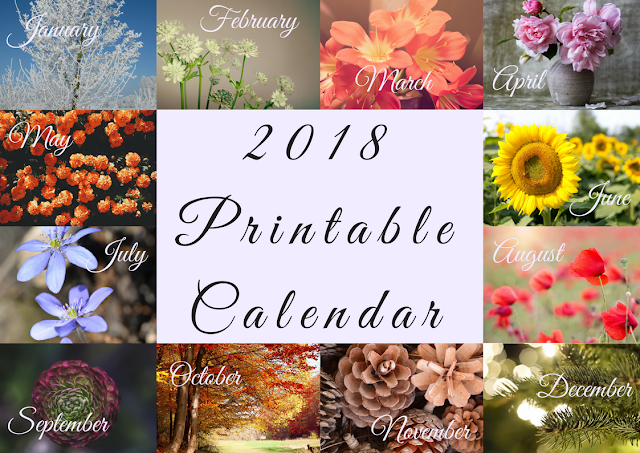 2018 Calendar - free printable