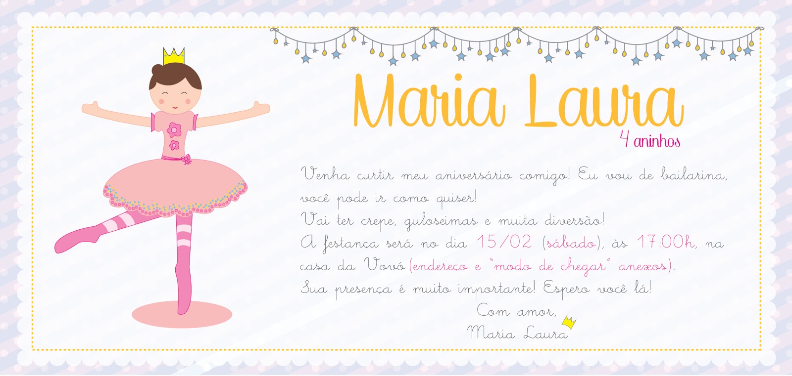 O ATELIÊ BAILARINA CONVITE