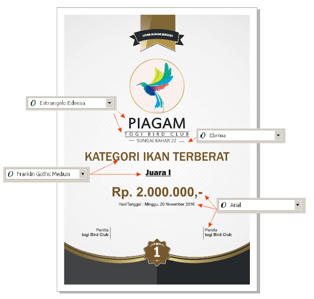 Contoh Cara Membuat Piagam atau Sertifikat Lomba Burung Berkicau Contoh Cara Membuat Piagam atau Sertifikat Lomba Burung Berkicau dengan CorelDRAW