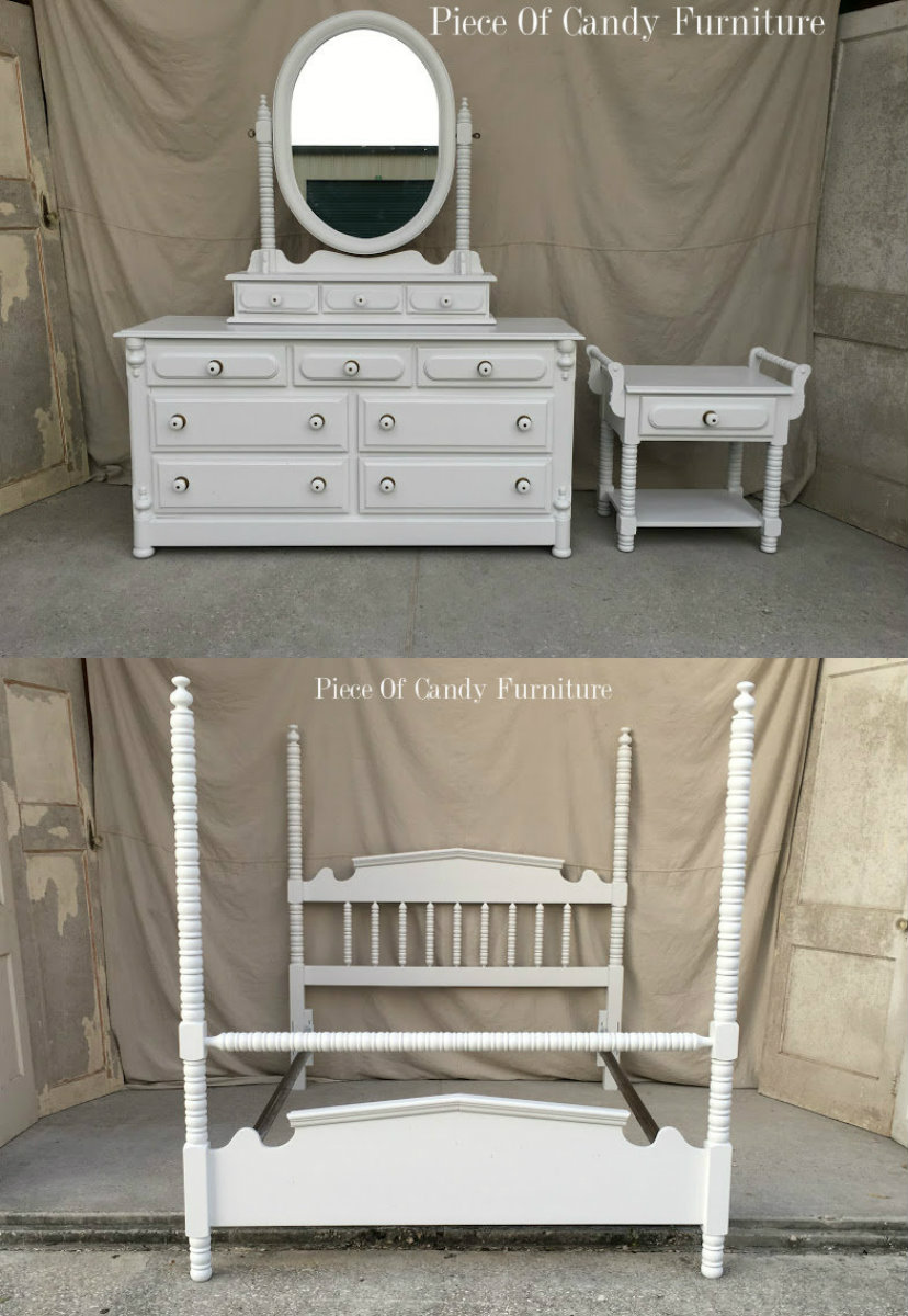 Piece Of Candy Furniture Spindle Bedroom Set Clean White.....