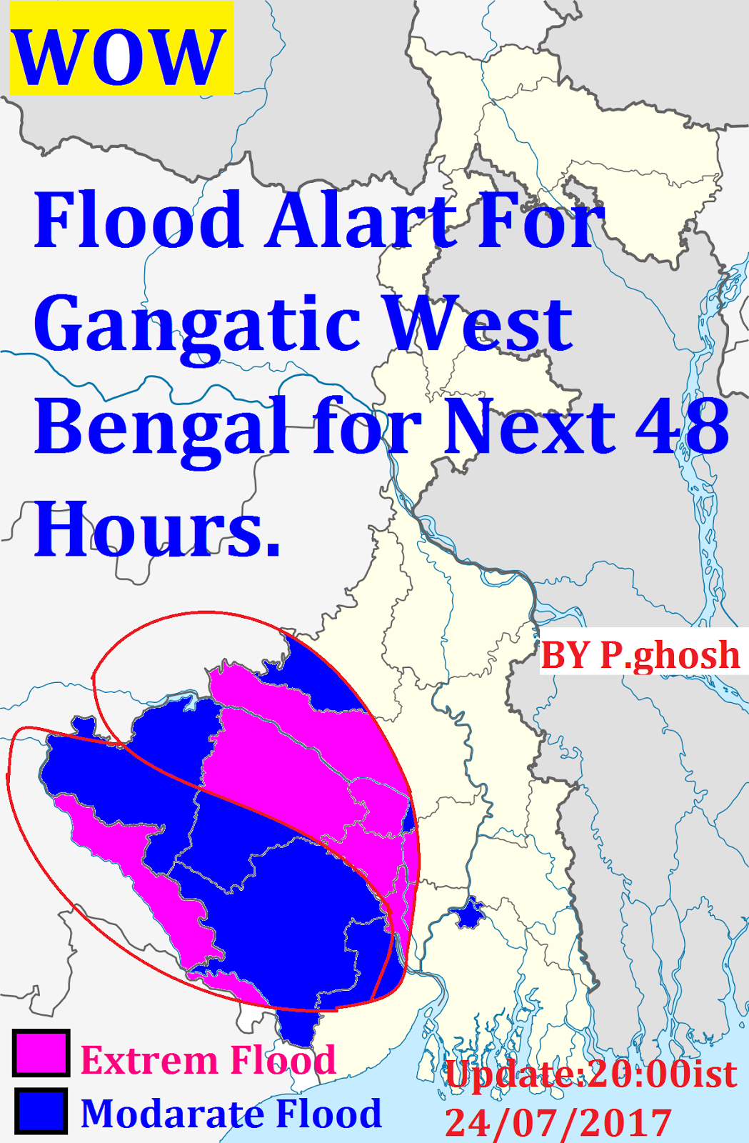 FLOOD ALART FOR NEXT 48 HOURS IN WEST BENGAL AND WATERLOG IN KOLKATA
