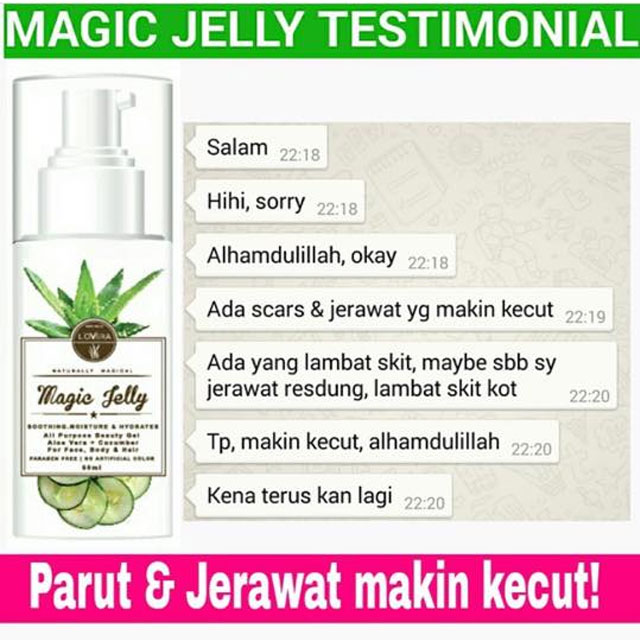 MAJIC JELLY LOVERA MENCEGAH, MERAWAT DAN MEMPERBAIKI KULIT MUKA, BADAN DAN JUGA TEKSTUR RAMBUT MAJIC JELLY LOVERA MENCEGAH, MERAWAT DAN MEMPERBAIKI KULIT MUKA, BADAN DAN JUGA TEKSTUR RAMBUT