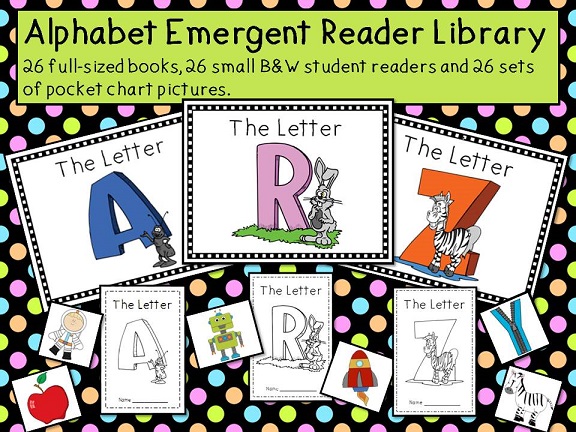 Alphabet Emergent Reader Library - simple text and cute pictures make these great for beginning readers