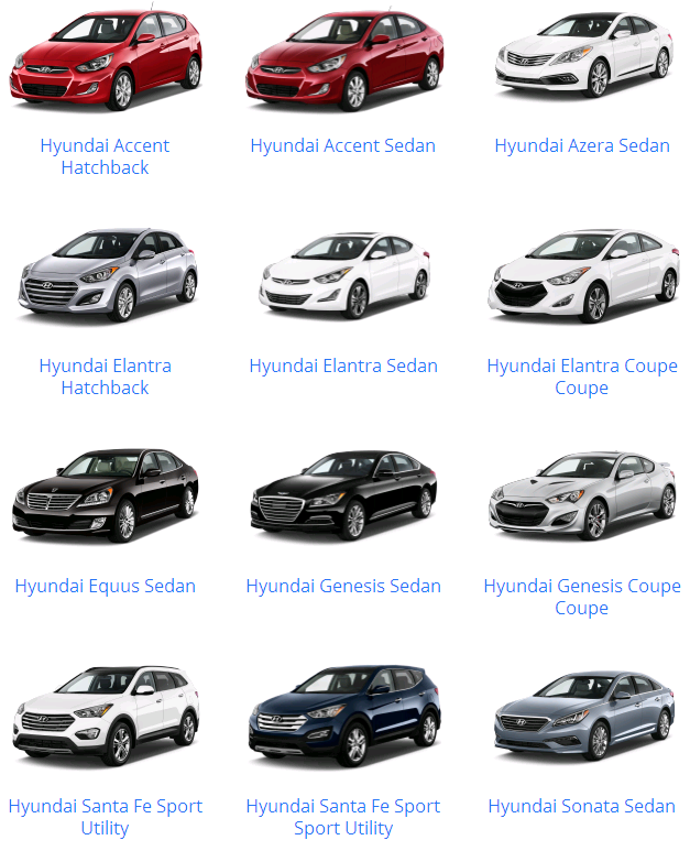 Các dòng xe Hyundai & mẫu xe Hyundai từ trước đến nay