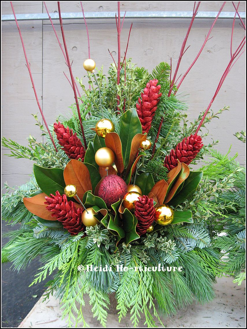 Heidi Horticulture Outdoor Christmas Urn Container One Sided