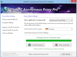 Download ChrisPC Free Anonymous Proxy 6.20