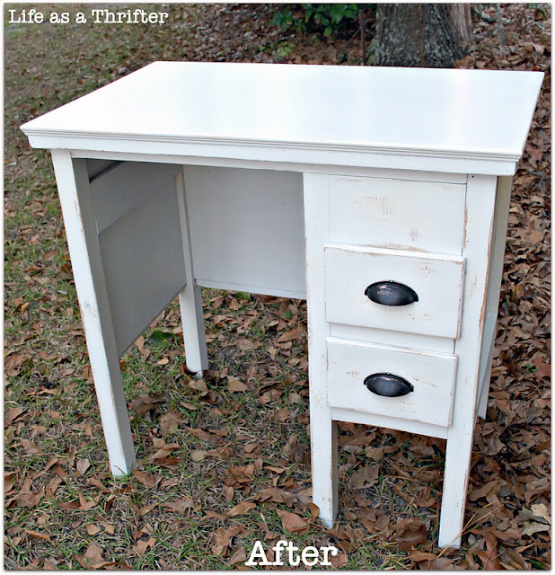 Life as a Thrifter Old Wooden Children's Desk